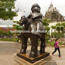 Famous large outdoor bronze botero man on horse medellin statue